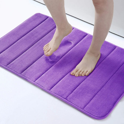 Absorbent Non-Slip Bath Mat Soft Memory Foam Bathroom Rug Machine Washable Foot Mat