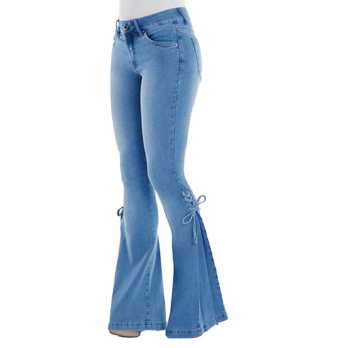 Flared Wide Leg Jeans for Women - High Waist Stretch Denim Pants for Casual Korean Style Outfits, Perfect for Fall and Homecoming Events