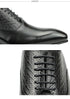 Elegant Black Leather Oxfords for Men Lace Up Formal Office and Wedding Shoes