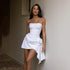 Eightree White Short Wedding Dresses Women Strapless Mini Gowns