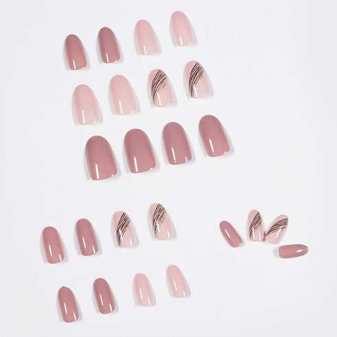 24Pcs Set Press On Almond Shaped Fake Nails with Glue - Full Cover Acrylic Nail Tips for DIY Manicure and Nail Art - Perfect for Spooky Season Nails