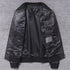 Stylish Casual Men's Bomber Jacket in Genuine Cowhide Leather - Perfect Spring and Autumn Outerwear with Full Sleeves and Zipper Closure