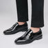 Luxury Men's Leather Oxfords - Classic Formal Slip-On Business Shoes for Office and Wedding Occasions