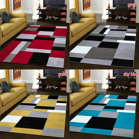 Nordic Geometric Square Carpet for Living Room and Bedroom Luxury Non-Slip Floor Mat