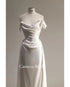 SONDR Mermaid Korea Short Sleeves Wedding Dress Satin Off Shoulder Bride Gown