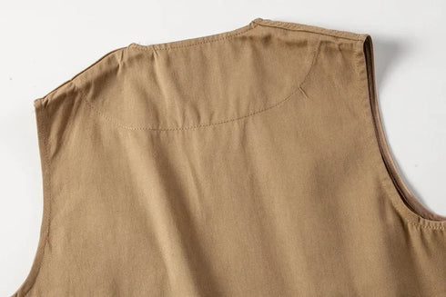 Vintage Japanese Multi Pocket Workwear Vest for Men - Casual Streetwear Loose Top and Couples Jacket for Summer Adventures