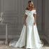 White Detachable Trailing Wedding Dress Mermaid Off the Shoulder Gowns