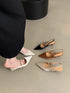 Elegant Pointed Toe Slingback Sandals Low Heel Mules