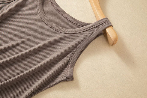Versatile Solid Color Summer Women's Rib Cotton Tank Tops - Soft Sleeveless Streetwear Tees for Effortless Casual Style, Perfect for All Matching Outfits