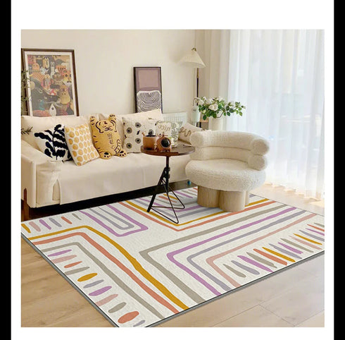 Geometric Irregular Lines Large Area Living Room Carpet Soft Fluffy Bedroom Rug Modern Home Decoration