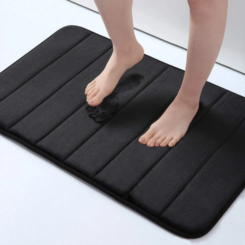 Absorbent Non-Slip Bath Mat Soft Memory Foam Bathroom Rug Machine Washable Foot Mat