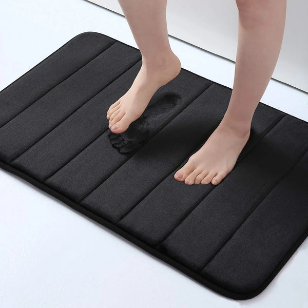 Absorbent Non-Slip Bath Mat Soft Memory Foam Bathroom Rug Machine Washable Foot Mat
