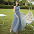 Elegant Off Shoulder Tulle A Line Dress Bridesmaid Dress With Appliques Lace Up Bridal Gown