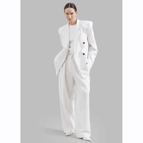 Chic Double Breasted Women’s Pants Set - Elegant Two Piece Jacket and Trousers Ensemble for Office Ladies