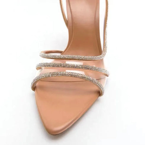 Thin Heel Fairy Style Hollow Pointed Open Toe Sandals