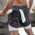 Men's Gym Shorts Camo 2 in 1 Performance Fitness Shorts Summer