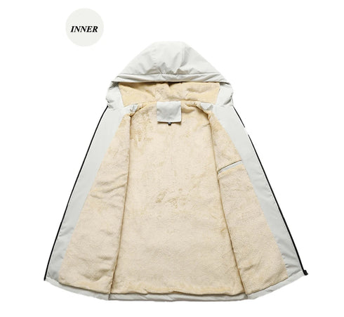 Men's Winter Warm Padded Jackets - Stylish Hooded Coats for Casual Wear, Fleece Lined Thermal Windbreakers, Perfect for Mountain Skiing and Outdoor Activities