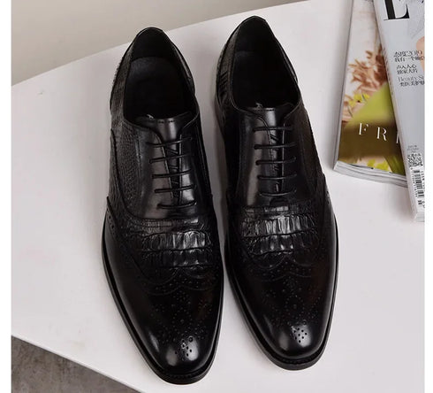 Elegant Men's Oxford Leather Shoes for Office Wear - Comfortable, Wear-Resistant, and Stylish Casual Footwear for Formal Occasions