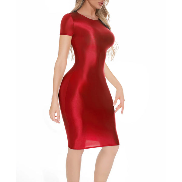 Glossy Body Showing Dress for Sissy Party Bar Club Outfits