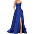 Strapless Satin Ball Gown With Train For Formal Banquet Evening Wedding Dress Silhouette Classic
