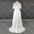 Customized Illusion Tulle Off Shoulder Lace Wedding Gowns A Line Long Sleeves Ruched Satin Bridal Dress
