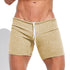 Mens Sexy Drawstring Ribbed Sleepwear Shorts Gym Sportswear