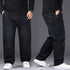 Plus Size Mens Jeans Loose Denim Straight Leg Stretch Casual Trousers