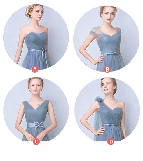 Elegant Sleeveless Tulle A-Line Bridesmaid Dress With Satin Belt And Lace Up Bow For Weddings