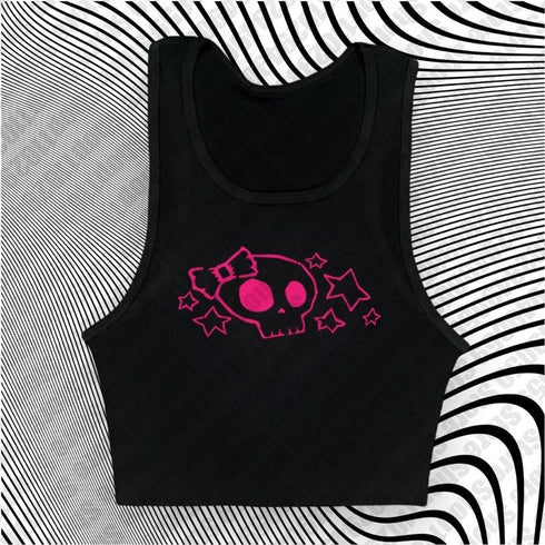 2000s Y2k Harajuku Crop Tops Gothic Letter Print Slim Stitch Graphic Tees Summer Streetwear