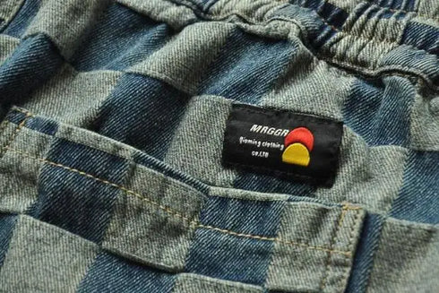 Graphic Plaid Shorts for Men Drawstring Designer Summer Cotton Stylish Thin