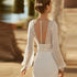 Backless Mermaid Wedding Dress Customized With Deep V Back And Long Sleeves, Floor Length Satin Gown