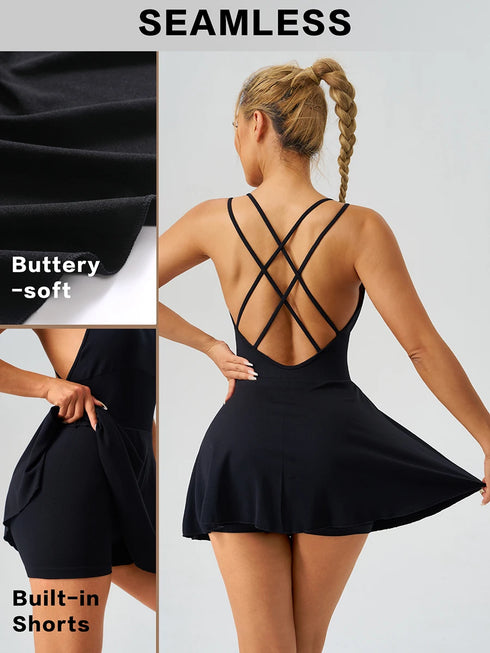 Summer Tennis Wear Women's Sports Dresses Gym Jumpsuits Shorts Leggings Tracksuits Yoga Clothes