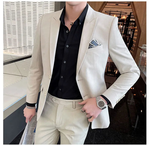 Fashionable Men's Suit and Trousers Two-Piece Set for Business Casual and Weddings