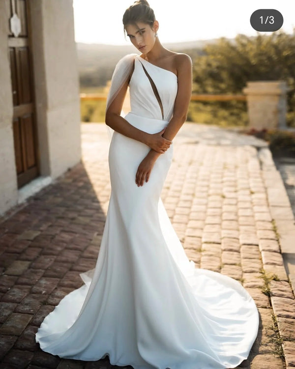 Wedding Dress Customize To Measures A_Line Mermaid Sleeveless Elegant Gowns