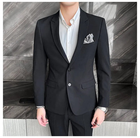 Fashionable Men's Suit and Trousers Two-Piece Set for Business Casual and Weddings