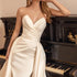 Customized 2 In 1 Detachable Train Wedding Dress Satin Mermaid Bride Gowns