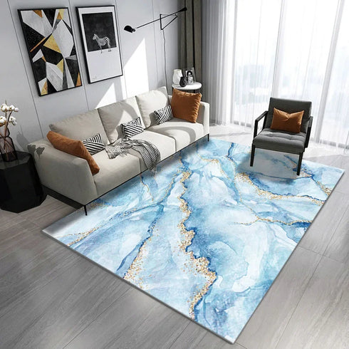 Modern Abstract Marble Area Rug for Living Room and Bedroom Decor
