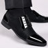 Classic Men's Oxfords Patent Leather Lace-Up Formal Shoes with Pointed Toe