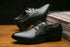 Elegant PU Patent Leather Oxfords for Men - Lace-Up Casual Business Dress Shoes for Office Work, Parties, and Weddings