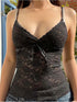 See Through Lace Cami Crop Top Sleeveless V Neck Sexy Tank Top Women Summer Y2K Gothic Aesthetic