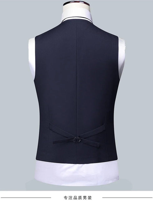 Elegant Men's 3-Piece Suit Set - Blazer, Waistcoat & Trousers for Business, Weddings, and Job Interviews - Slim Fit Smart Casual Attire for Every Season