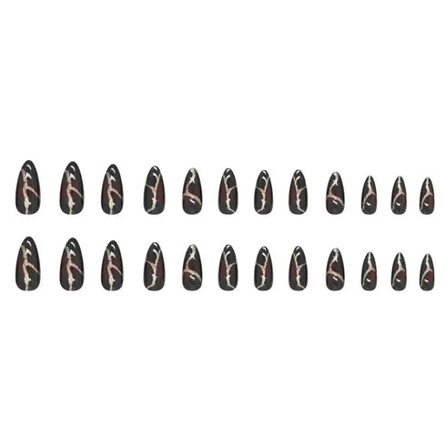 24 Piece French Minimalist Gold Nail Set with Jelly Gel and Nail File for Elegant Nail Art