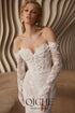 Mermaid Lace Wedding Dress With Pearls Sweetheart Neckline Long Sleeves Floor Length Bridal Gown