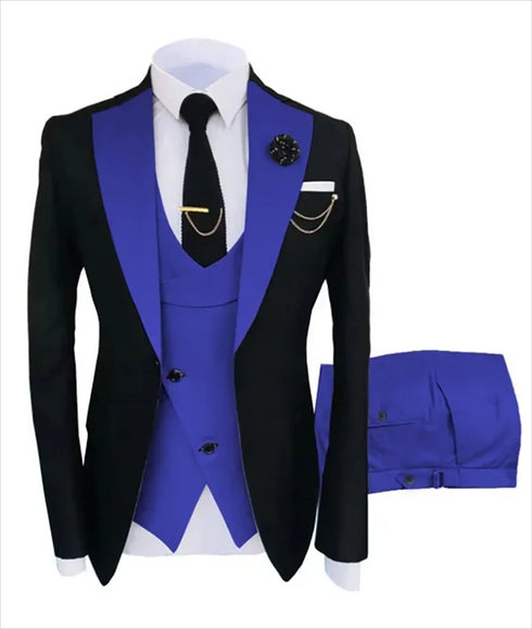 Slim Fit Men's Tuxedo Suit Set for Formal Weddings and Business Events