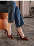 Elegant Pointed Toe Women Sandals Square Heel Strappy