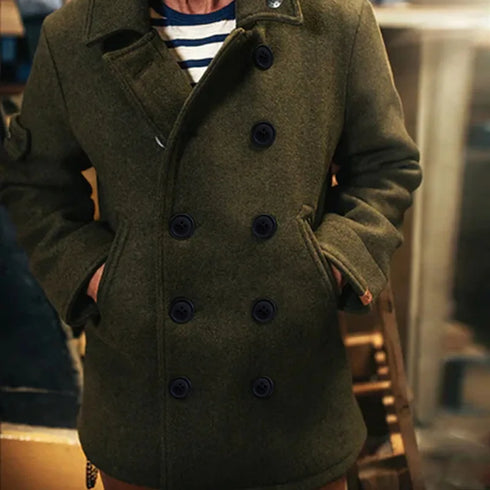 Stylish Men's Casual Woolen Jacket - Solid Color Outerwear for Autumn and Winter Fashion