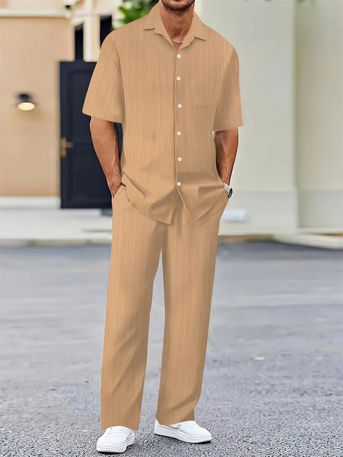 Men's Summer Business Casual Shirt and Pants Set