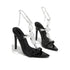 Glamorous Crystal Chain Ankle Strap Sandals for Women - Elegant Party Heels