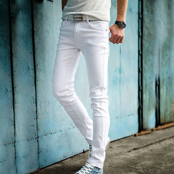 Korean Fashion Men's Elastic Leggings Slim Pencil Pants Casual Trousers