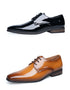 Luxury Designer Men's Oxfords - Lace-Up Patent Leather Pointed Dress Shoes for Formal Occasions and Business Events
